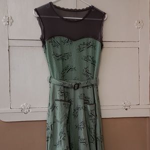 Vintage Style Dress with Bi-Planes